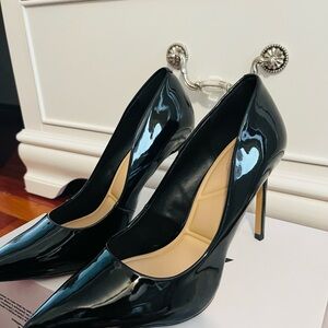 Sleek Black Patent Leather Stiletto Heels